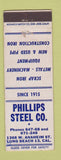 Matchbook Cover - Phillips Steel Long Beach CA WEAR