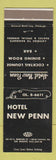 Matchbook Cover - Hotel New Penn New Castle PA