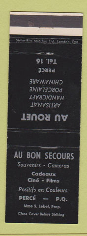 Matchbook Cover - Au Bon Secours Perce QC