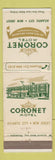 Matchbook Cover - Coronet Motel Atlantic City NJ