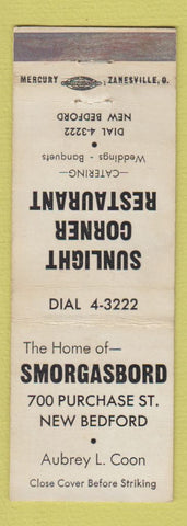 Matchbook Cover - Sunlight Corner Restaurant New Bedford MA WEAR