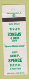Matchbook Cover - Gene Spence OPPD Election