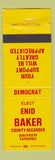 Matchbook Cover - Enid Baker County Recorder Election
