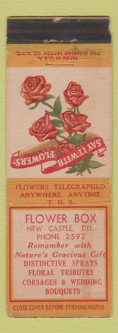 Matchbook Cover - Flower Box New Castle DE flowers WEAR