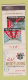 Matchbook Cover - Hotel Heidelberg Jackson MS WEAR