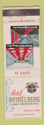 Matchbook Cover - Hotel Heidelberg Jackson MS WEAR