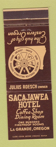 Matchbook Cover - Sacajawea Hotel La Grande OR