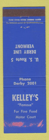 Matchbook Cover - Kelley's Restaurant Derby Line VT WEAR