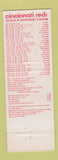 Matchbook Cover - Cincinnati Reds Baseball 1983 schedule