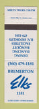 Matchbook Cover - Elks Lodge Bremerton WA