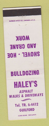 Matchbook Cover - Haley's Asphalt Guilford ME