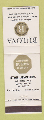 Matchbook Cover - Bulova Watches Star Jewelers Long Beach CA