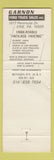 Matchbook Cover - Garnon Ford Trucks Erie PA WORN