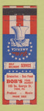 Matchbook Cover - Bob's Food Market Grocery York PA patriotic