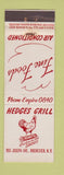 Matchbook Cover - Hedges Grill Rochester NY feature WEAR