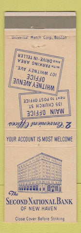 Matchbook Cover - Second National Bank New Haven CT