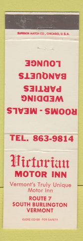 Matchbook Cover - Victorian Motor Inn South Burlington VT