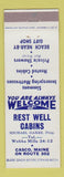 Matchbook Cover - Rest Well Cabins Casco ME