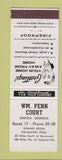 Matchbook Cover - Wm Penn Court Motel Darien GA