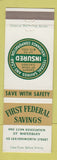 Matchbook Cover - First Federal Savings Waterbury CT