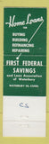 Matchbook Cover - First Federal Savings Waterbury CT