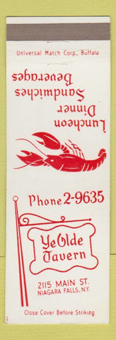 Matchbook Cover - Ye Olde Tavern Niagara Falls NY