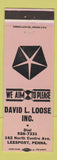 Matchbook Cover - David Loose Chrysler Leesport PA