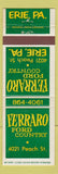 Matchbook Cover - Ferraro Ford Erie PA