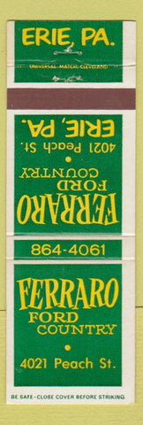 Matchbook Cover - Ferraro Ford Erie PA