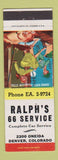 Matchbook Cover - Ralph's Phillips 66 oil gas hillbilly Denver Colorado