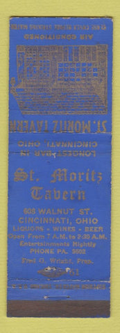 Matchbook Cover - St Moritz Tavern Cincinnati OH