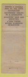 Matchbook Cover - Frank Whitney State Rep Election Calhoun County WORN