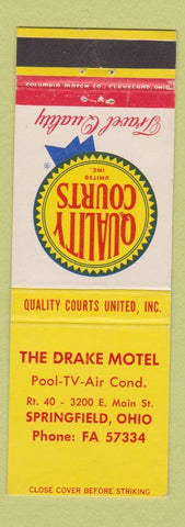 Matchbook Cover - Quality Courts Motel Drake Springfield OH