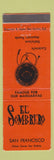 Matchbook Cover - El Sombrero San Francisco CA Mexican
