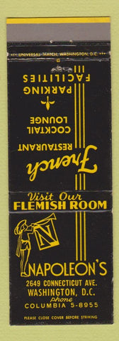 Matchbook Cover - Napoleon's French Restaurant Washington DC