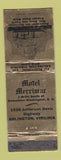 Matchbook Cover - Motel Merrimar Arlington VA WEAR