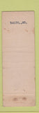 Matchbook Cover - Nibble & Clink Baltimore MD WEAR