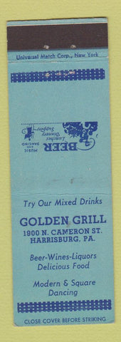 Matchbook Cover - Golden Grill Harrisburg PA restaurant