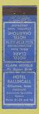 Matchbook Cover - Hotel Ballingall Ottumwa IA WEAR Albia Chariton WEAR