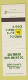 Matchbook Cover - John Deere Tractors Southard Marshalltown IA WEAR