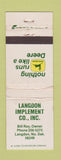 Matchbook Cover - John Deere Tractors Langdon ND WORN