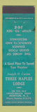 Matchbook Cover - Three Maples Lodge Newton ND WEAR
