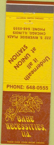 Matchbook Cover - Bare Necessities ltd Chicago IL