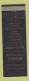 Matchbook Cover - Burton Glick Optician Silver Spring MD WEAR