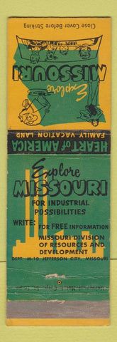 Matchbook Cover - Missouri Tourism Jefferson City MO