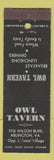 Matchbook Cover - Owl Tavern Arlington VA restaurant WORN