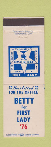 Matchbook Cover - Betty for First Lady 1976 Betty Gerald Ford