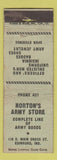 Matchbook Cover - Norton's Army Store Edinburg IN POOR
