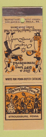 Matchbook Cover - Hickory Valley Farm Stroudsburg PA feature