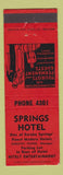 Matchbook Cover - Springs Hotel Eureka Springs AR